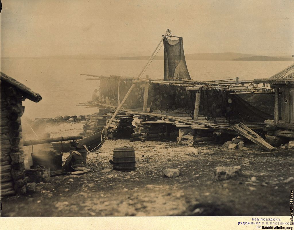 1900-10 - Сельдяной промысел в  деревне Кандалакша, Архангельская губ.

- фотограф Плотников В